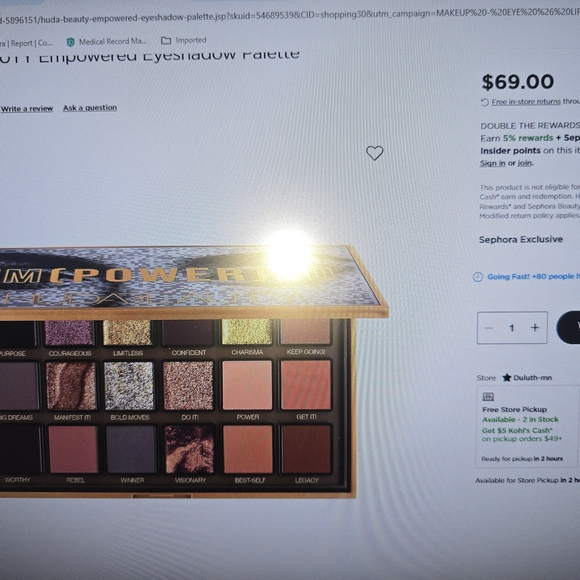 HUDA BEAUTY Eyeshadow Palette with Gold, Purple, and Black Shades - Picture 4 of 4